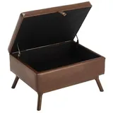 OKWISH Schuhbank Ablagebank Truhenbank mit Stauraum (Mid-Century Moderne Quadratische Ottomane mit Stauraum – Multifunktionale Bank aus Massivholz, Ideal als Couchtisch, Fußhocker oder Sitzgelegenheit für Wohnzimmer, Eingangsbereich & Familienzimmer – Handgefertigt & Praktischer Stauraum mit Kindersicherung)