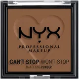 NYX Professional Makeup Can’t Stop Won’t Stop Mattifying Powder Deep für einen mattierten Teint und reduzierten Glanz