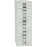 BISLEY Schubladenschrank lichtgrau 15 Schubladen 27,8 x 38,0 x 85,7 cm