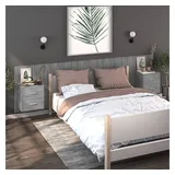 vidaXL Wand-Nachttische 2 Stk. Grau Sonoma