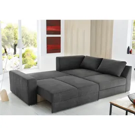 luma-home Ecksofa-Dauerschläfer, Anthrazit Grau / 15107