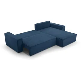ax living Blau Cord Couch L Form – Cedria L+R Wohnlandschaft 287cm
