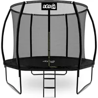 Aga24 - Aga sport exclusive Trampolin, Kindertrampolin, Gartentrampolin mit Sicherheitsnetz 305 cm Schwarz + Schutznetz + Leiter