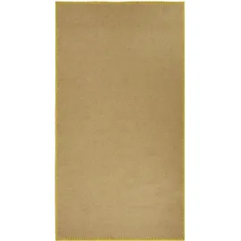 PAD Teppich PAD "MOSS", gelb, B:170cm H:6mm L:200cm, Jute, Wolle, Teppiche, Teppich, Juteteppich, handgewebt, Uni Farben, farbige Umrandung, Wohnzimmer