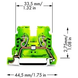 WAGO 870-907/999-950 Schutzleiterklemme 5mm Zugfeder Belegung: PE Grün, Gelb