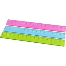 KUM Lineal L1 Pop 3032229, 15 cm, Kunststoff, farbig transparent