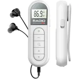 Mini-tragbares, Wiederaufladbares Fm-radio – Dsp-lcd-bildschirm, Kopfhörer, 300-mah-akku, Weiß