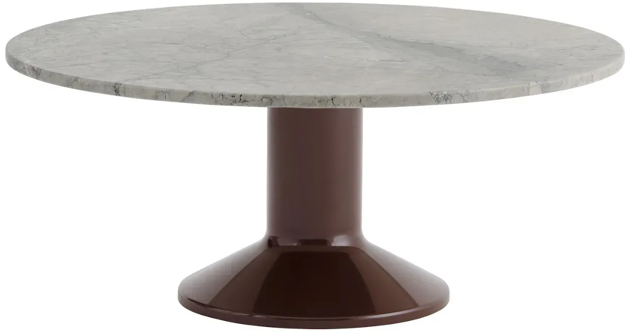 Muuto Midst Couchtisch, marmor grau / dunkelrot