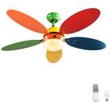 Globo Wade I 106,6 cm Deckenventilator bunt mit LED und Fernbedienung