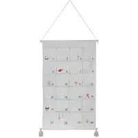 Kindsgut Adventskalender aus 100% Baumwolle zum Befüllen, für Kinder und Klein-Kinder, mit 24 Türchen zum Aufmachen und Öffnen, dezente Farben und schlichtes Design