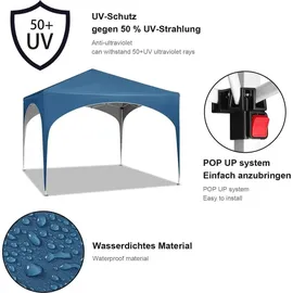 Woltu Faltpavillon 3 x 3 m Blau