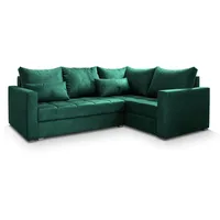 Masseno Ecksofa, Grün, Kunststoff, 3-Sitzer, L-Form,L-Form, 220x153 cm, Wohnzimmer, Sofas & Couches, Wohnlandschaften, Ecksofas
