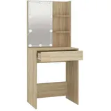 vidaXL Schminktisch mit LED Sonoma-Eiche 60x40x140 cm