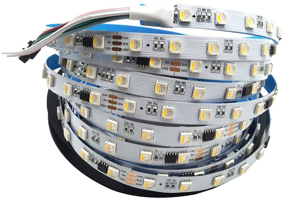 Vrabocry 12V 24V TM1814 RGBW RGBWW LED Streifen SMD 5050 Chip 4 IN 1 Programmierbare Address Smart Pixel Band licht 5M 60LEDs/M IP30 IP67 (IP30 nicht wasserdicht, 24V Rgb+ Warmweiß)