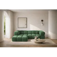kaiser möbel Ecksofa luxuriöses Velours-Sofa im Stoff Bluvel modernes AVERRO, Premium-Velours Bluvel,Weiche abgerundete „Bubble“-Formen grün