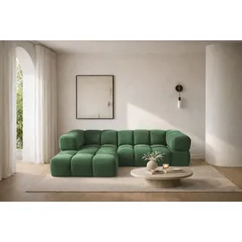 kaiser möbel Ecksofa luxuriöses Velours-Sofa im Stoff Bluvel modernes AVERRO, Premium-Velours Bluvel,Weiche abgerundete „Bubble“-Formen grün