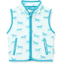 Playshoes Fleece Weste Pferde Blau/Türkis 98
