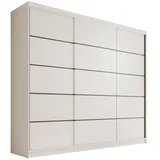 MOEBLO Schiebetürenschrank Velora 250 (Moderner Kleiderschrank mit 3 Schiebetüren, großem Stauraum, Schrank Garderobe Schiebtüren Schlafzimmer) (BxHxT): 250 x 215 x 58 cm weiß