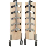 Relaxdays 4 x Flammlachsbretter Hellbraun,Silber