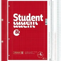 Brunnen Collegeblock Student Linkshänder A4 kariert rot