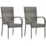 vidaXL Stapelstuhl 55,5 x 53,5 x 95 cm grau 2 St.