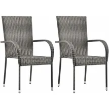 vidaXL Stapelstuhl 55,5 x 53,5 x 95 cm grau 2 St.