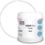 BOX DECO COULEURS Aqua Déco Wandfarbe Acryl Matt Optik 2,5 l weiß