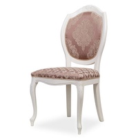 Casa Padrino Luxus Barock Esszimmer Stuhl Lila / Beige / Weiß - Barockstil Küchen Stuhl - Prunkvolle Luxus Esszimmer Möbel im Barockstil - Barock Möbel
