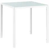 Esstisch Quadratischer Küchentisch Für 4 Personen, Esszimmertisch Aus Hartglas, Bis 80 Kg Belastbar, Für Küche, Esszimmer, 75 X 75 X 75 Cm, Weiß  on-site