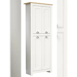 VCM Holz Flurschrank 5 Fächer Badezimmerschrank Maße: H. 184 x B. 72 x T. 32 cm