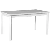 Ausziehbarer Esstisch LEON 5P, weiß, 120x80 cm, erweiterbar auf 150 cm, Tischplatte 32 mm - Weiß