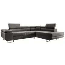 m-punkt Ecksofa Samt 2-Sitzer Grau