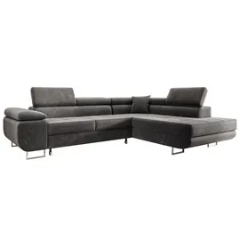 m-punkt Ecksofa Samt 2-Sitzer Grau