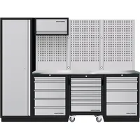 Kraftwerk Mobilio 4er Kombi, Hochschrank, Lochwand, Edelstahl