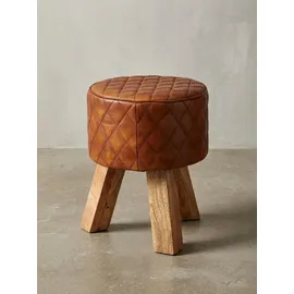 KADIMA DESIGN Sitzhocker Leder 35 x 46 x 35 cm Braun