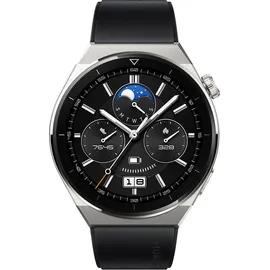 Huawei Watch GT 3 Pro 46 mm titangrau Flouroelastomer Armband schwarz