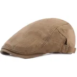 Yixda Herren Gatsby Schirmmütze Vintage Cotton Flatcap Schiebermütze Newsboy Flat Cap (Khaki) - Einheitsgröße