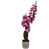 McPalms Orchidee 55 cm hoch mit Topf Lila Kunstpflanze künstlich