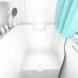 SeniorBad Seniorendusche und Sitzwanne Kombination Wanne mit Tür S02D-TH-B-R 100x78x205cm - Weiß