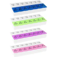 WELLGRO WELLGRO Tablettenbox 7 Tage 2 Fächer – Pillenbox & Medikamentenbox große Fächer, große Pillendose als Tabletten Organizer für Zuhaus...
