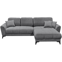 Froschkönig24 Bern Ecksofa 281 x 189 cm, mit Schlaffunktion und Bettkasten Dunkelgrau