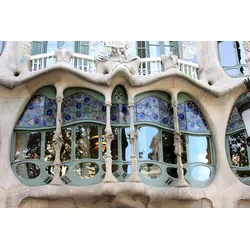 Fototapete PAPERMOON "Abstraktes Haus", bunt, B:5,00m L:2,80m, Vlies, Tapeten