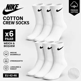 Nike Everyday Cushioned Crew-Trainingssocken White/Black 42-46 3 St.