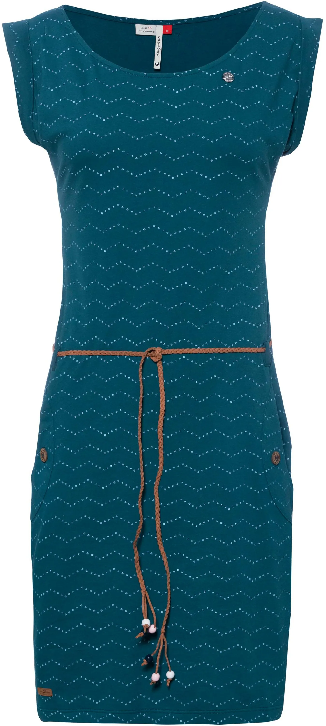 Ragwear Tagg Zig Zag Jerseykleid Damen in dark green, Größe M - grün