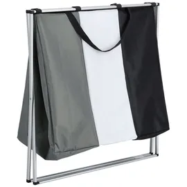 Zeller Present Wäschesortierer 3-fach 64 cm x 57 cm x 40 cm Schwarz-Grau-Weiß