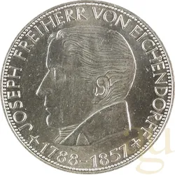 5 DM Silbermünze Eichendorff BRD