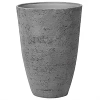 Beliani Blumentopf 2er Set grau rund 51 x 51