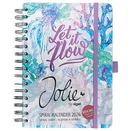Sigel Buchkalender Jolie 2026 lila/grün