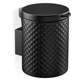 Relaxdays Kosmetikeimer Wandmontage, 5 Liter, Absenkautomatik, Inneneimer, Metall, runder Badezimmer Mülleimer, schwarz