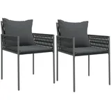 vidaXL Gartenstuhl 54 x 61 x 83 cm schwarz 2 St.
